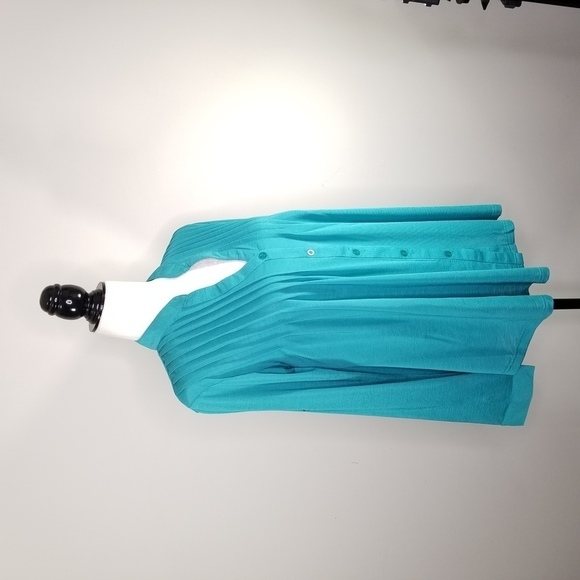 Papa Vancouver Women's Blouse Loose Fit Button Down Flowing  Blue - Picture 4 of 8